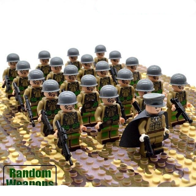 21‑Piece WWII Army Soldier Building Block Set