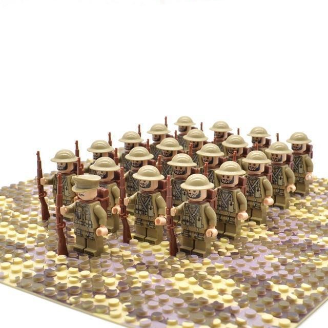 21‑Piece WWII Army Soldier Building Block Set