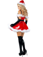 Women Faux Leather Santa Dress Sexy - Image 2