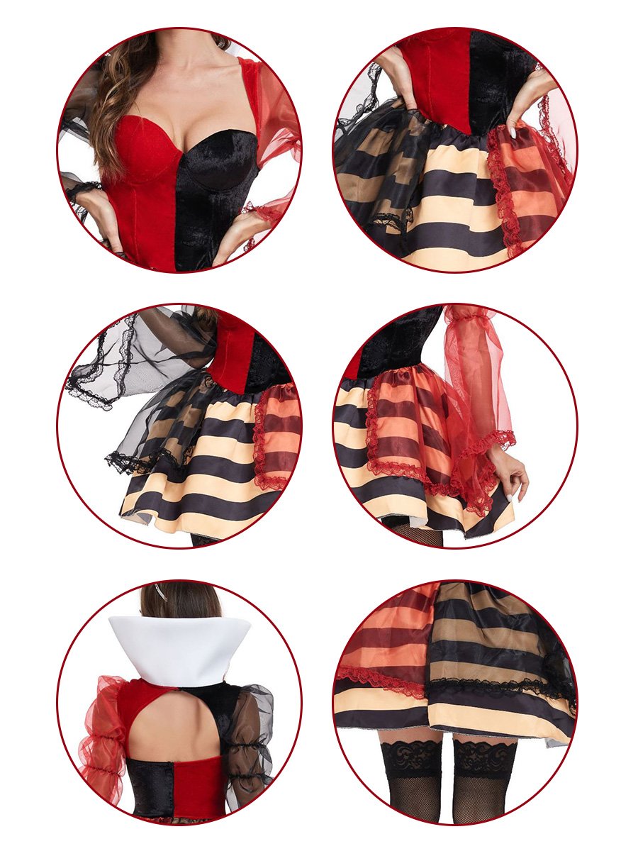 Women 2 Piece Queen of Hearts Costume - Image 8