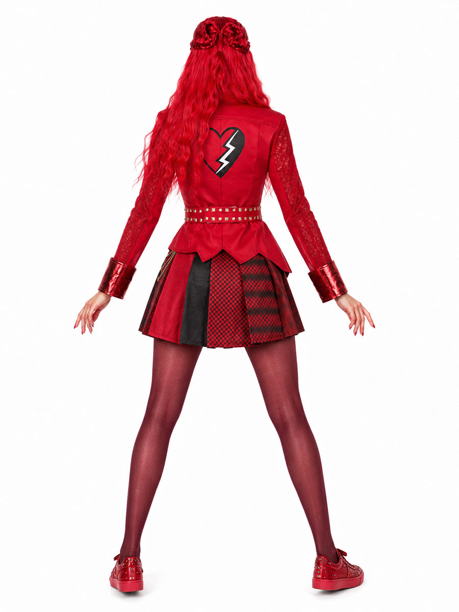 Women 5 Piece Red Princess Rocker Costume - Image 2