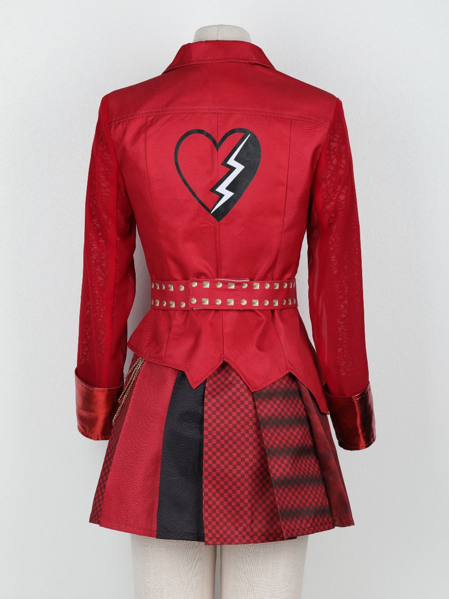 Women 5 Piece Red Princess Rocker Costume - Image 11