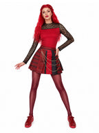 Women 5 Piece Red Princess Rocker Costume - Image 3