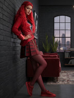 Women 5 Piece Red Princess Rocker Costume - Image 6