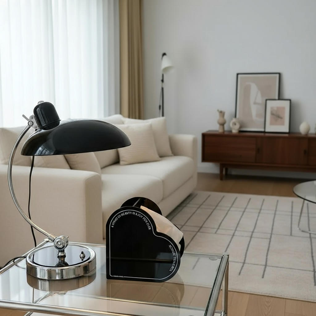 Modern Table Lamp Chrome Curved Metal Bedside Desk Lamp