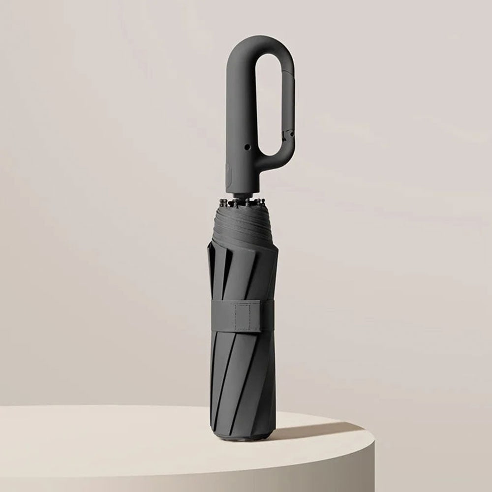 Windproof Travel Umbrella Carabiner Clip Handle