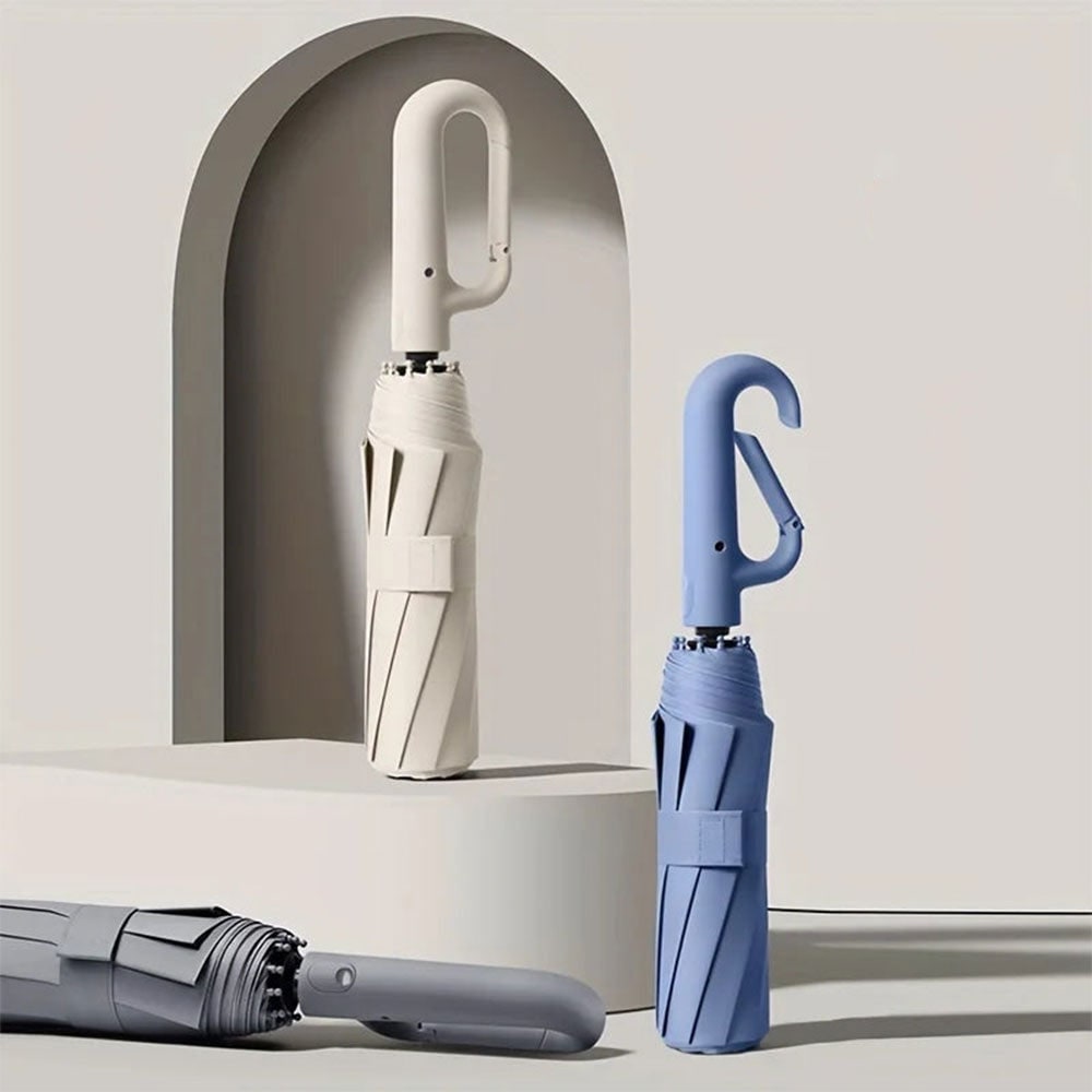 Windproof Travel Umbrella Carabiner Clip Handle - Image 11