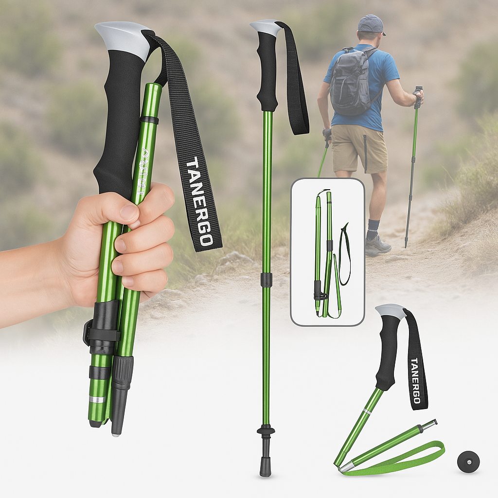 Hiking Poles Adjustable Foldable Sticks for Walking & Trekking