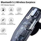 Wireless Bluetooth Headset Dual Microphone Noise Cancelling Earpiece