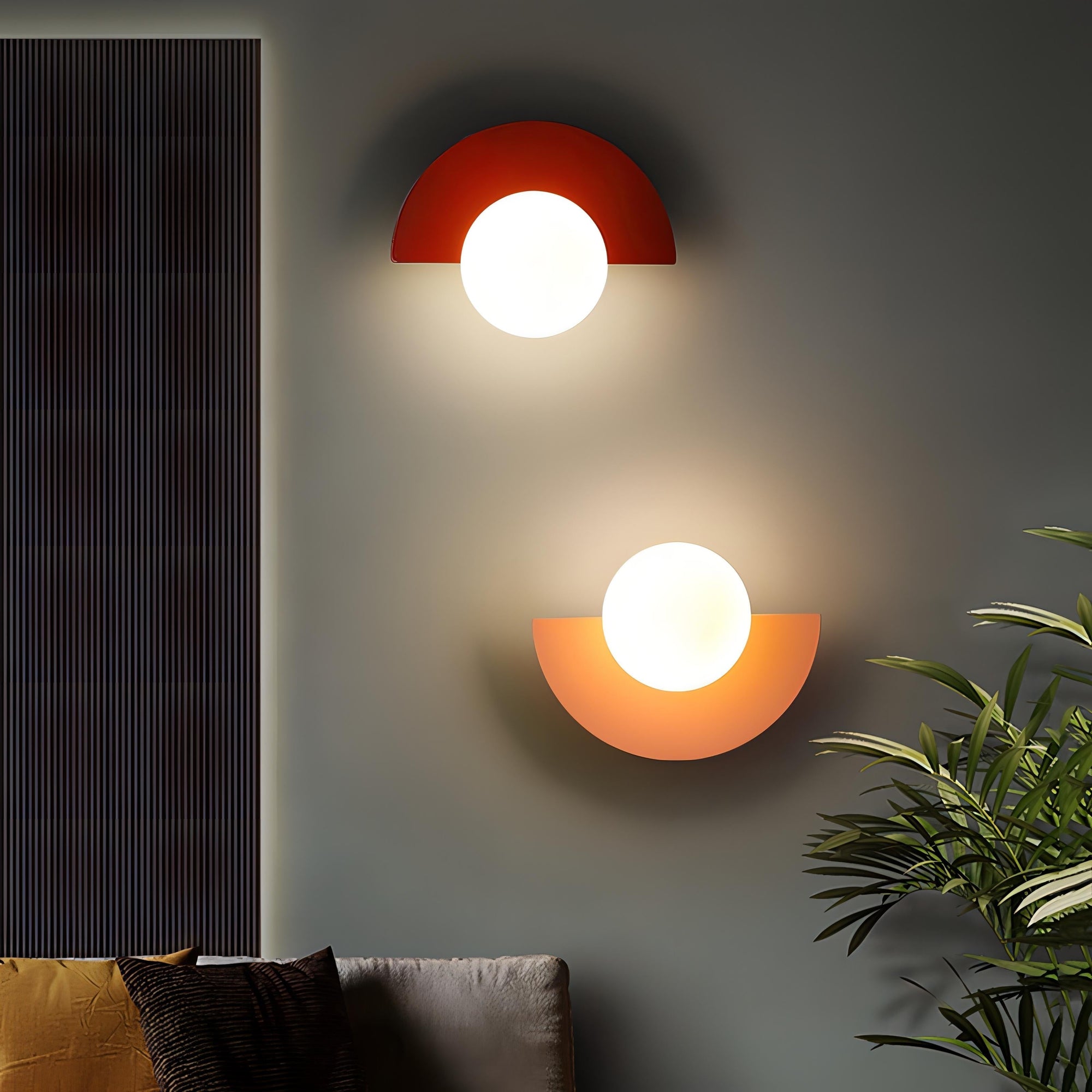 Naorena – Semicircle Wall Light With Round Shade - Image 11