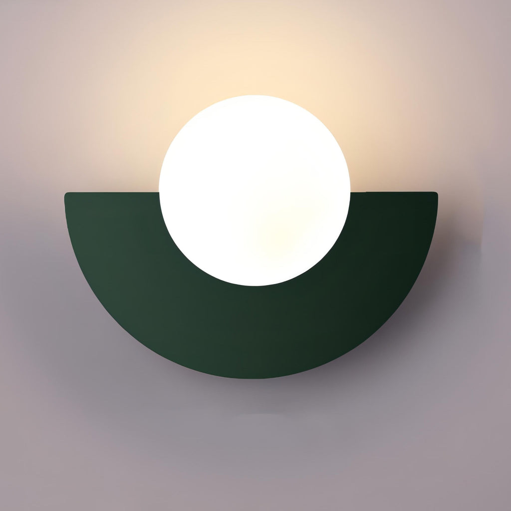 Naorena – Semicircle Wall Light With Round Shade - Image 2