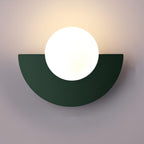 Naorena – Semicircle Wall Light With Round Shade - Image 2