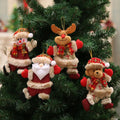 Set of 4 Plush Christmas Tree Ornaments Faux Fur Trim - Image 2