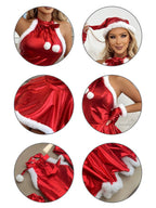 Womens 4 Piece Metallic Santa Costume - Image 9