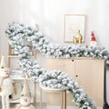 Snow Flocked Artificial Pine Christmas Garland Bendable Wire