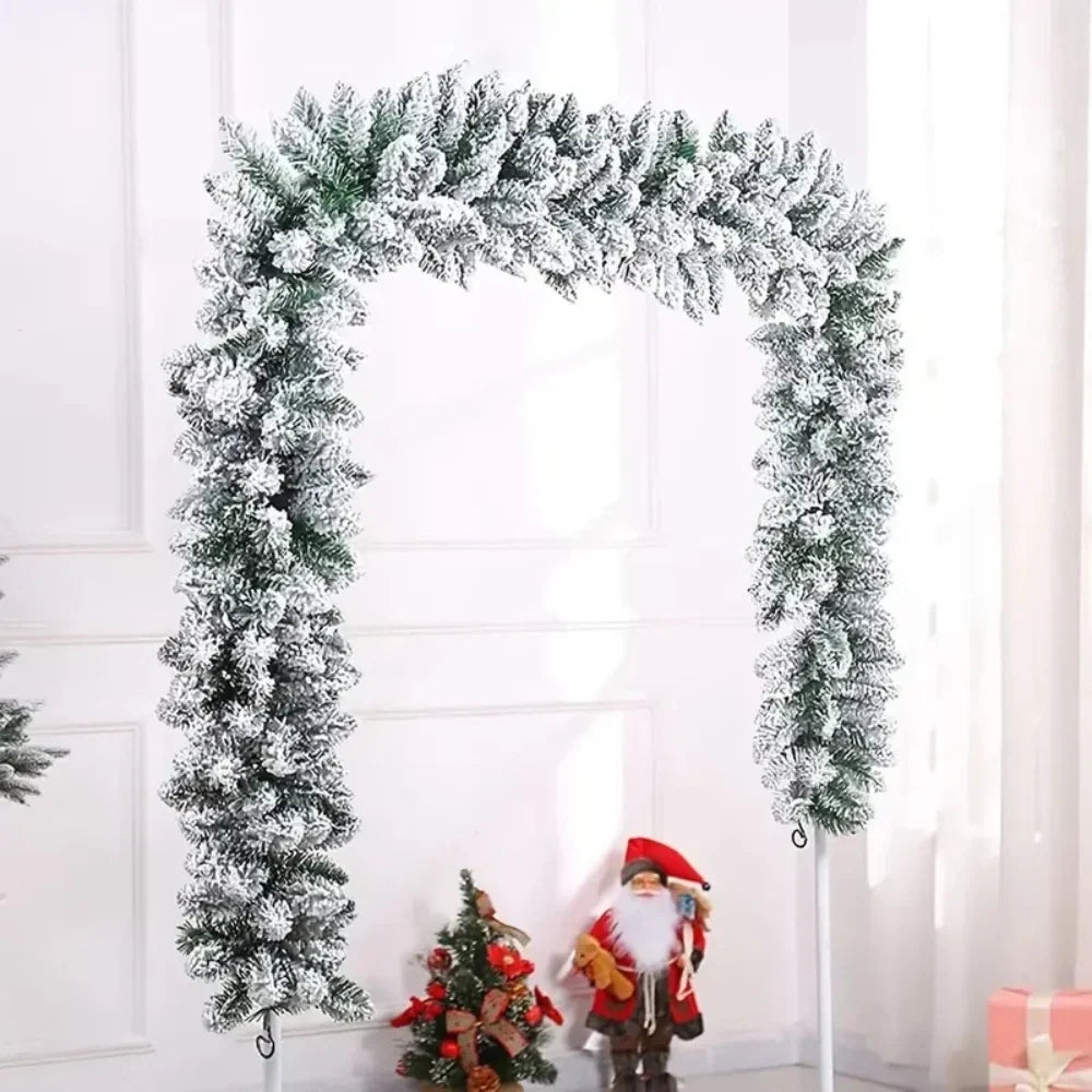 Snow Flocked Artificial Pine Christmas Garland Bendable Wire - Image 2