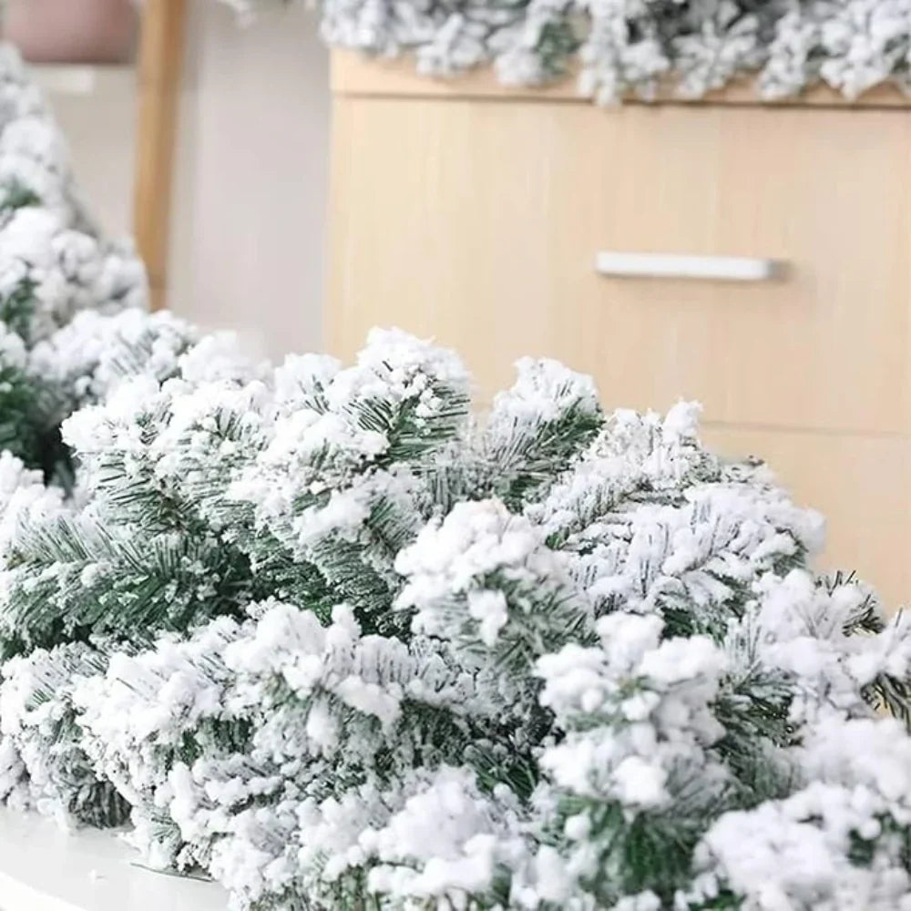 Snow Flocked Artificial Pine Christmas Garland Bendable Wire - Image 4