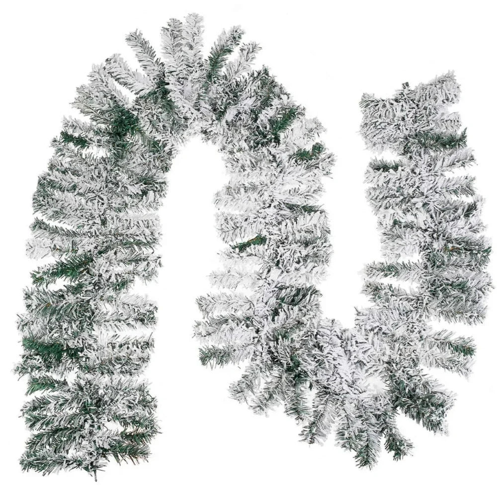 Snow Flocked Artificial Pine Christmas Garland Bendable Wire - Image 5