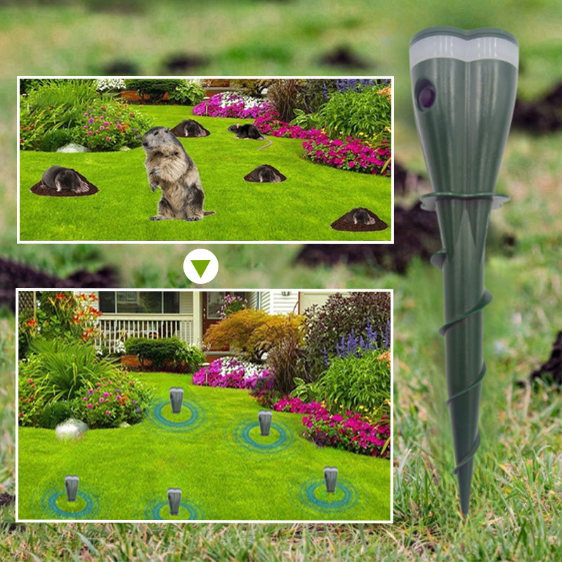 Solar Mole Repellent Stakes Waterproof Sonic Vole Gopher Deterrent Yard - Image 6