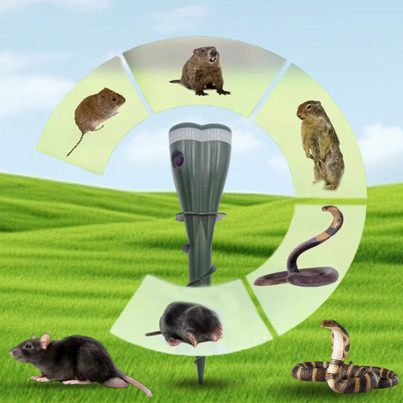 Solar Mole Repellent Stakes Waterproof Sonic Vole Gopher Deterrent Yard - Image 3
