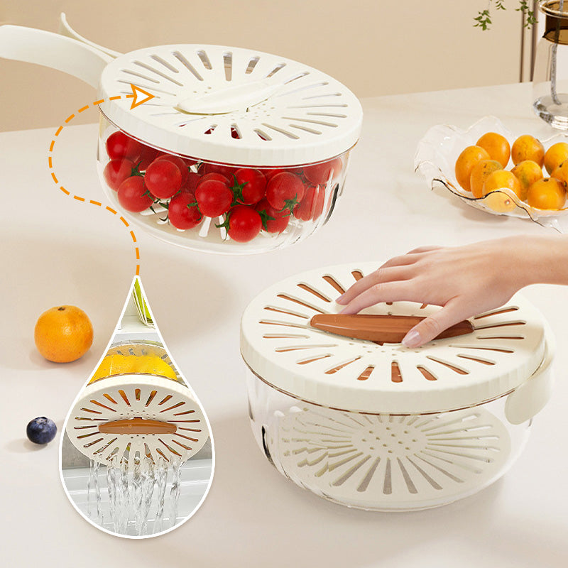 Berry Keeper Container Fruit Washing Bowl Strainer Lid Produce Saver