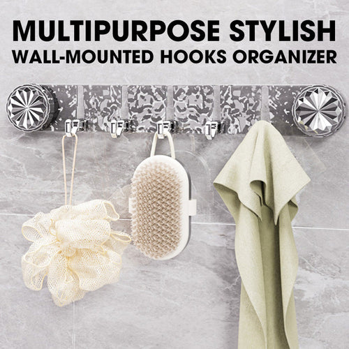 Adhesive Wall Hooks No Drill Foldable Space Saving Towel Rack