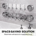 Adhesive Wall Hooks No Drill Foldable Space Saving Towel Rack - Image 2