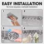 Adhesive Wall Hooks No Drill Foldable Space Saving Towel Rack - Image 7