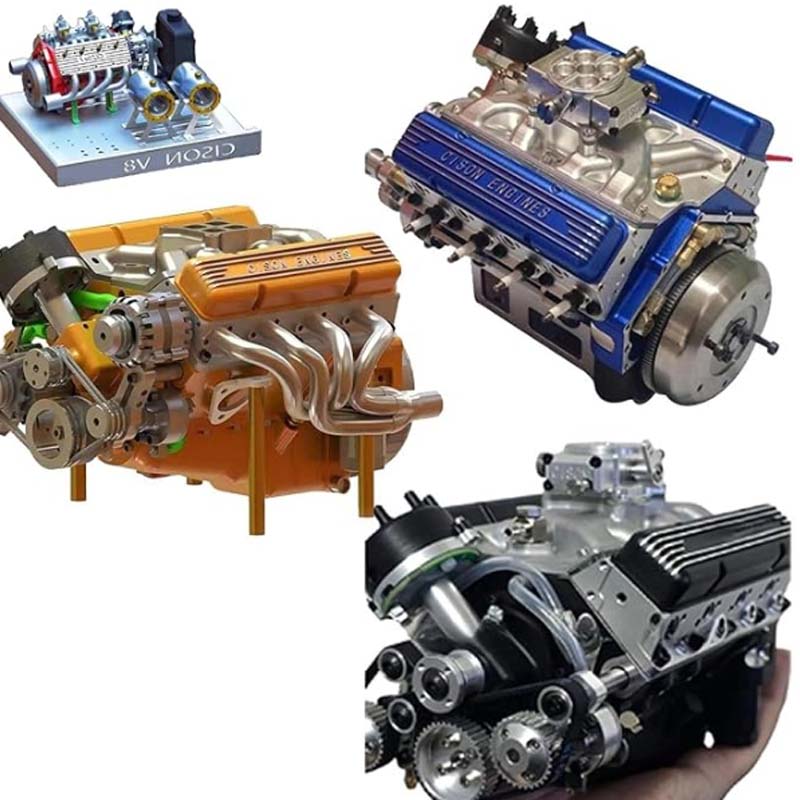 CNC Metal Mini V8 Engine Kit Runs on Gas - Image 11