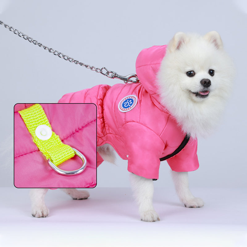 Dog Winter Coat Harness Full Body Fleece Lined Windproof Snowsuit - Image 4