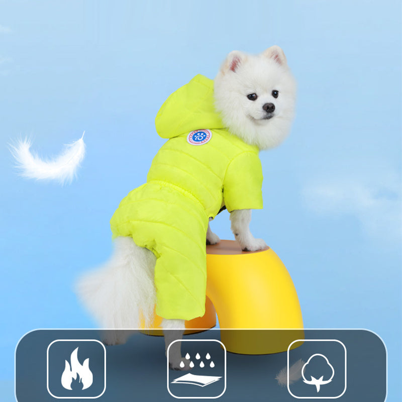 Dog Winter Coat Harness Full Body Fleece Lined Windproof Snowsuit - Image 2