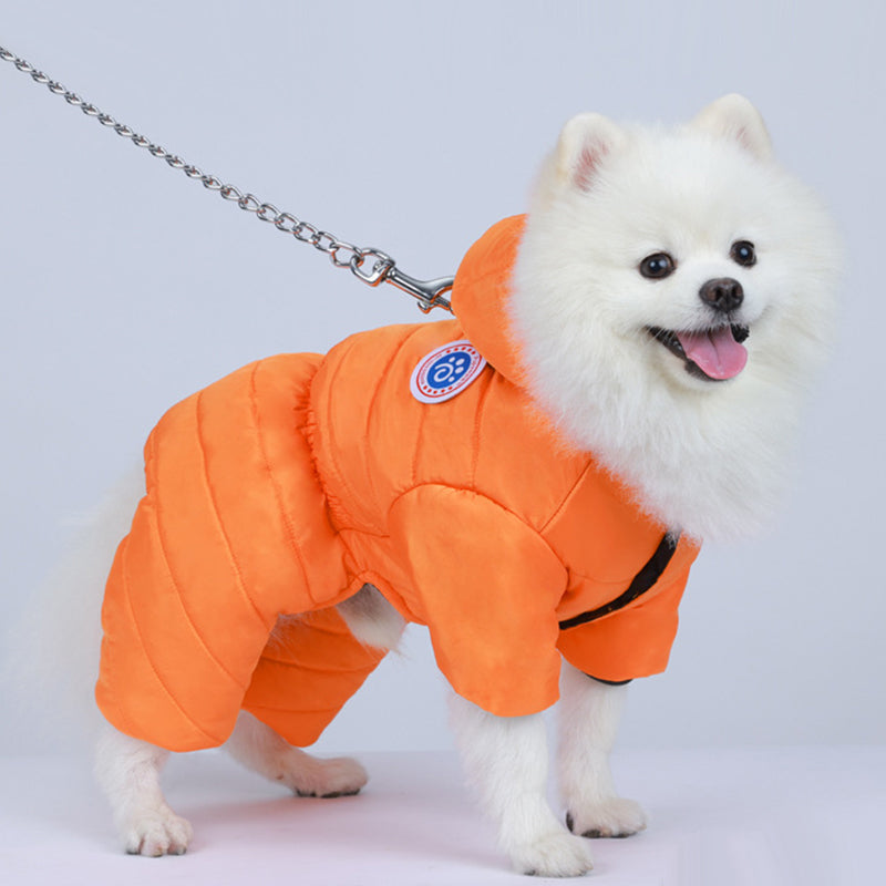 Dog Winter Coat Harness Full Body Fleece Lined Windproof Snowsuit - Image 3