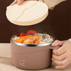 Stainless Steel Ramen Bowl Drain Lid Insulated Anti-Scald 1200ml - Image 2