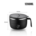 Stainless Steel Ramen Bowl Drain Lid Insulated Anti-Scald 1200ml - Image 8