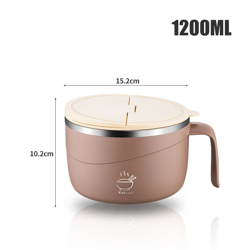 Stainless Steel Ramen Bowl Drain Lid Insulated Anti-Scald 1200ml - Image 13