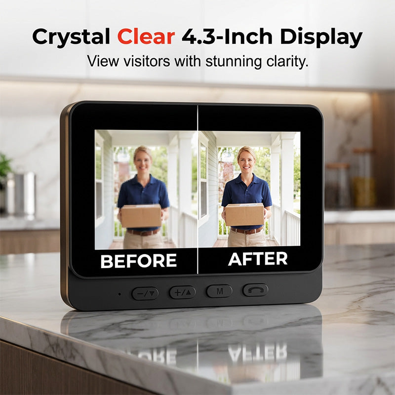 Wireless Doorbell Monitor 4.3" Screen Two-Way Audio Night Vision - Image 2