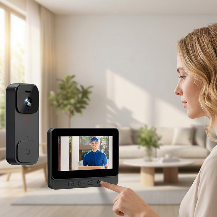 Wireless Doorbell Monitor 4.3" Screen Two-Way Audio Night Vision - Image 3
