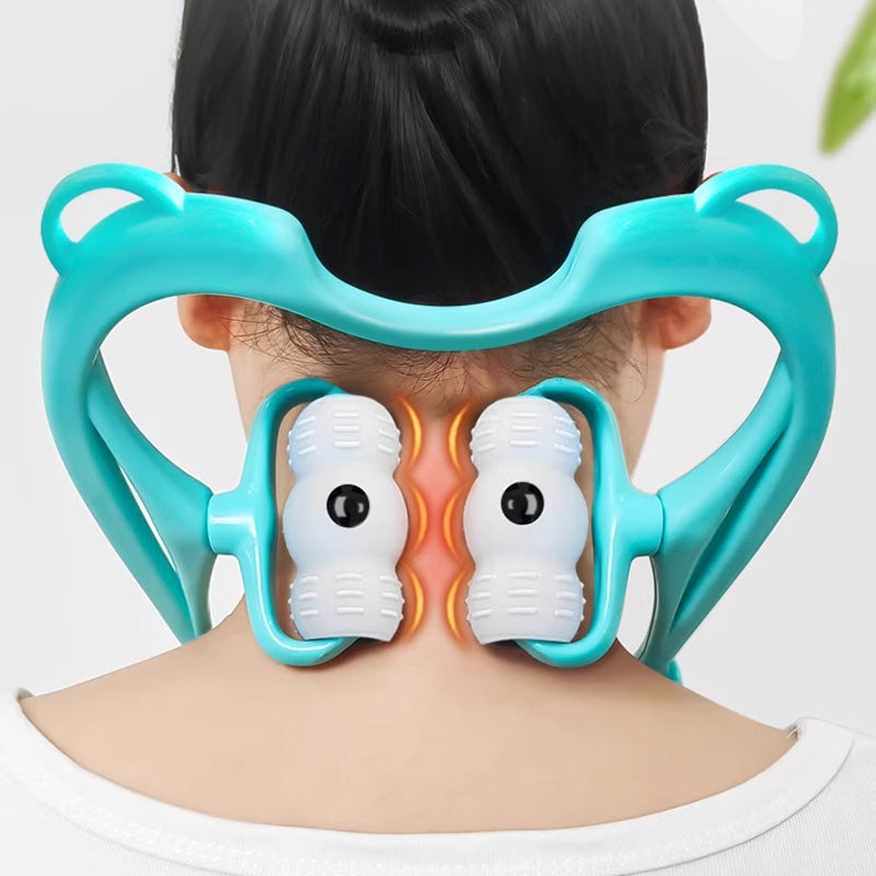 Manual Neck Massager Roller Deep Tissue Handheld Shoulder Pain Relief