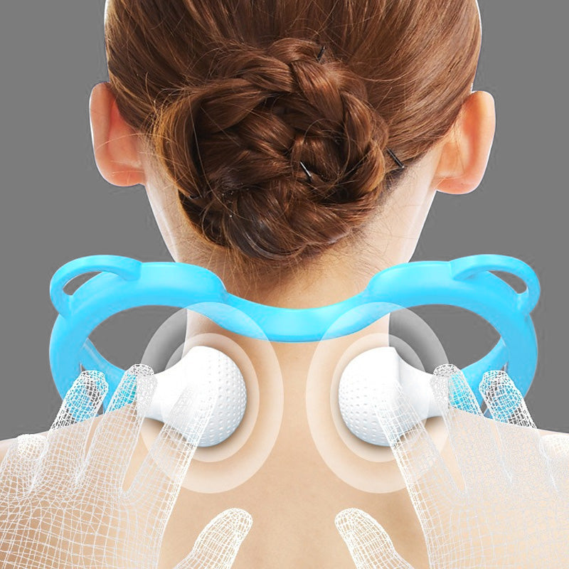 Manual Neck Massager Roller Deep Tissue Handheld Shoulder Pain Relief - Image 4
