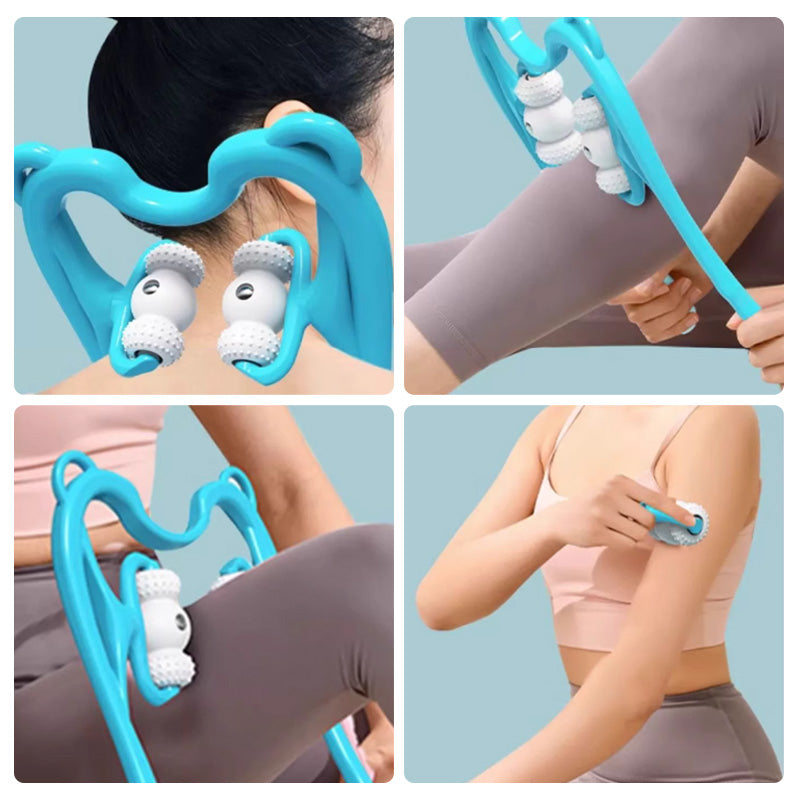 Manual Neck Massager Roller Deep Tissue Handheld Shoulder Pain Relief - Image 7