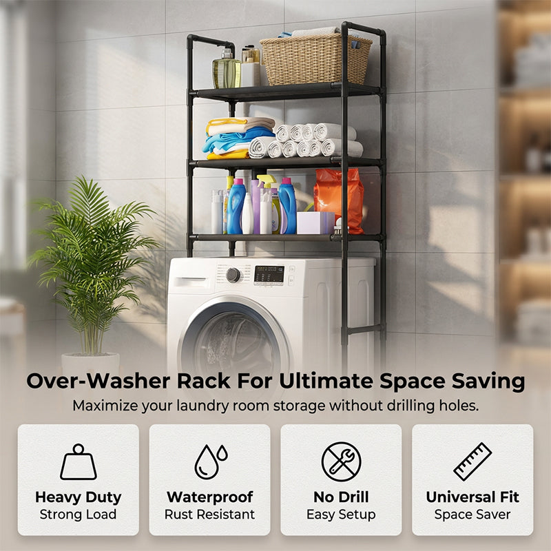 Over the Toilet Storage Organizer No-Drill Freestanding Bathroom Space Saver