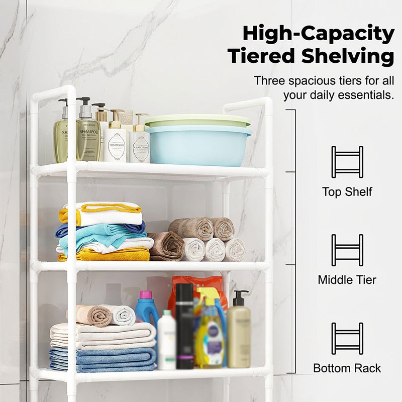 Over the Toilet Storage Organizer No-Drill Freestanding Bathroom Space Saver - Image 7