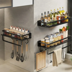 Kitchen Storage Shelf Wall-Mounted Organizer with Towel Holder