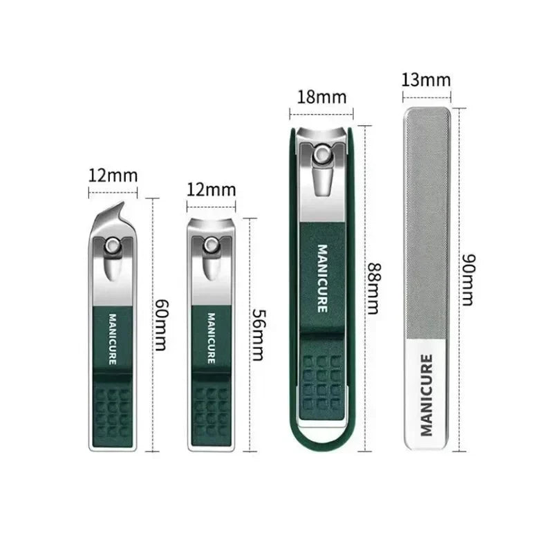 4 Piece Stainless Steel Toenail Clipper Set Clipping Catcher - Image 7
