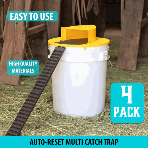 4-Pack Bucket Lid Mouse Trap Reusable Rodent Catch System