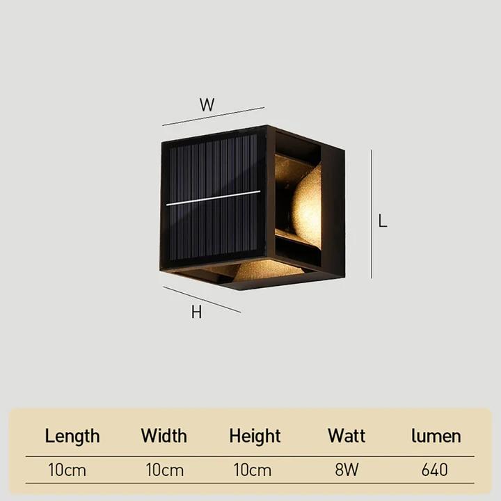 Modern Square Solar Wall Outdoor Lights with Remote