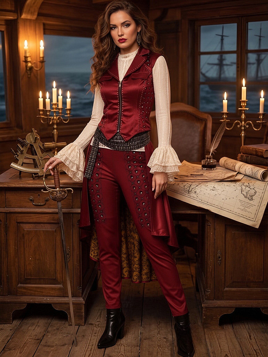 4 Piece Pirate Costume Steampunk - Image 10