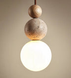Travertine Pendant Light Minimalist Neutral-Style Hanging Light