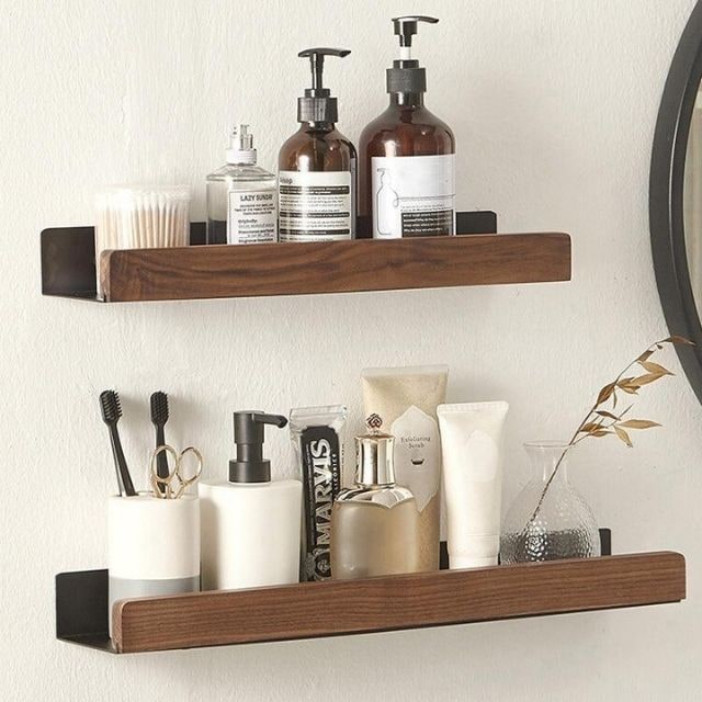 Natural Wood Floating Shelf Guardrail - Image 3