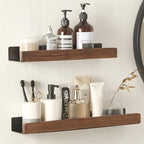 Natural Wood Floating Shelf Guardrail - Image 3